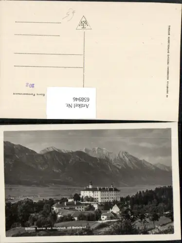 658946,Foto Ak Schloss Amras Ambras b. Innsbruck mit Bettelwurf
