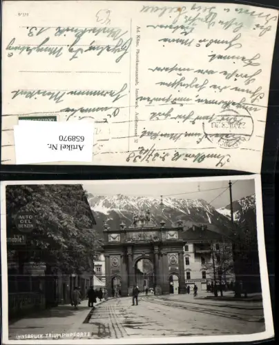 658970,Foto Ak Innsbruck Triumphpforte pub Künz