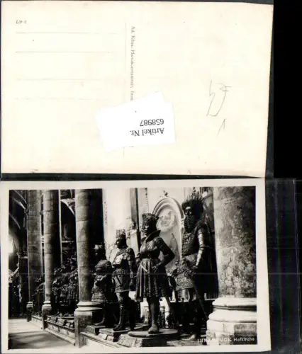 658987,Foto Ak Innsbruck Inneres Hofkirche Ritter Rüstung pub Künz