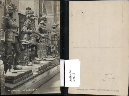 659018,Foto Ak Innsbruck Hofkirche Innen Ritter Rüstung pub A. Stockhammer 958
