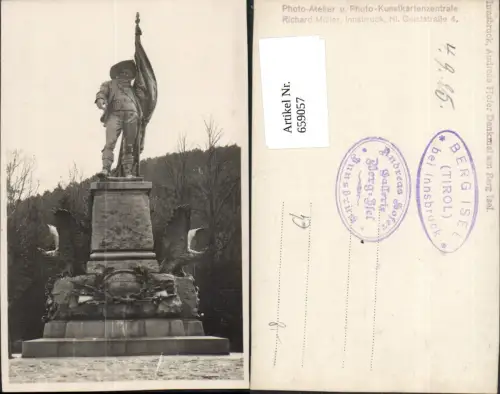 659057,Foto Ak Innsbruck Andreas Hofer-Denkmal a. Berg Isel