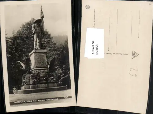 659058,Foto Ak Innsbruck Andreas Hofer-Denkmal a. Berg Isel