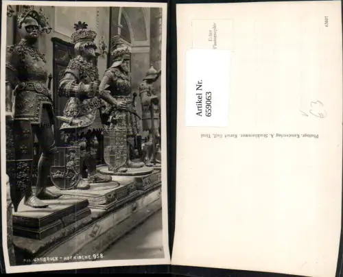 659063,Foto Ak Innsbruck Hofkirche Ritter Rüstung pub A. Stockhammer 958