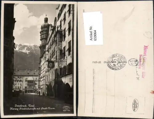 659064,Foto Ak Innsbruck Herzog Friedrichstraße mit Stadt-Turm Goldenes Dachl