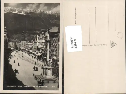 659489,Foto Ak Innsbruck Maria Theresienstrasse m. Annasäule