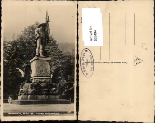 659494,Foto Ak Innsbruck Berg Isel Andreas-Hofer-Denkmal