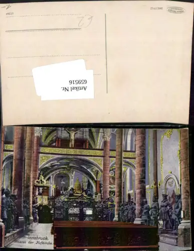 659516,Innsbruck Inneres d. Hofkirche Standbilder Ritter Rüstung