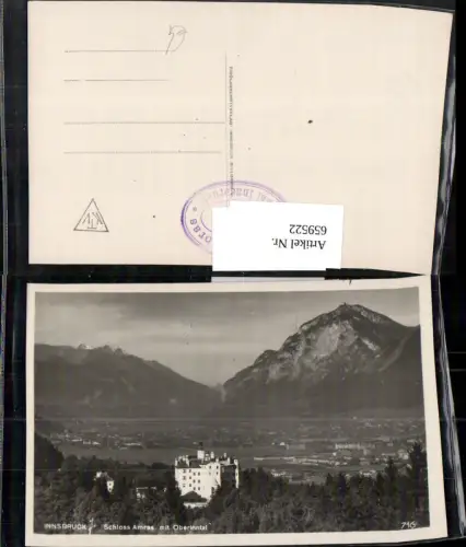 659522,Foto Ak Innsbruck Schloss Amras Ambras mit Oberinntal