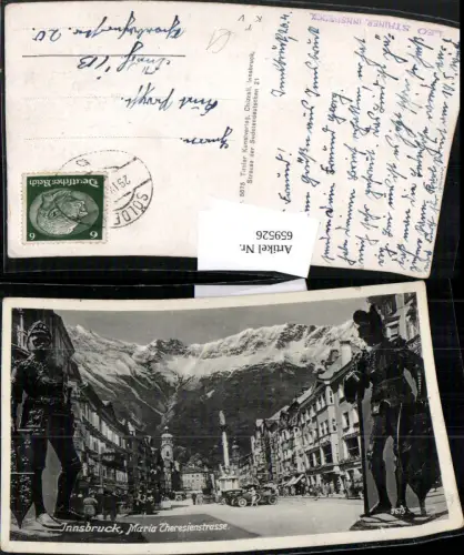 659526,Fotomontage Innsbruck Maria Theresienstrasse Erzstandbilder Hofkirche