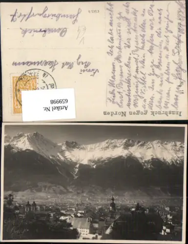 659998,Foto Ak Innsbruck gegen Norden pub Adolf Künz 18