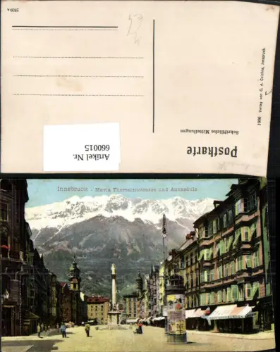 660015,Innsbruck Maria Theresienstrasse u. Annasäule Litfaßsäule