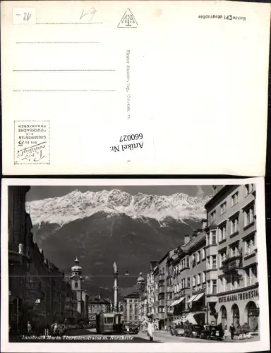 660027,Foto Ak Innsbruck Maria Theresienstraße mit Nordkette Straßenbahn