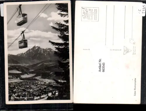 663543,Foto Ak Innsbruck Nordkettenbahn Wagenkreuzgung Seilbahn Gondel