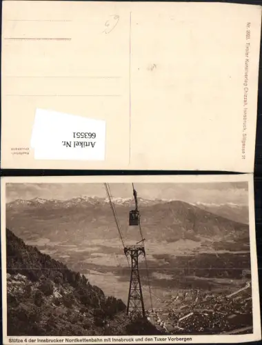 663551,Innsbruck Nordkettenbahn Stütze 4 u. Tuxer Vorbergen Seilbahn