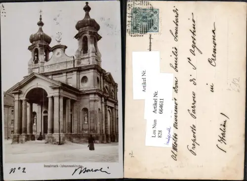 664611,tolle Foto-AK Innsbruck Johanneskirche pub Fritz Gratl