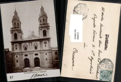 664615,tolle Foto-AK Innsbruck Dreifatligkeitskirche pub Fritz Gratl