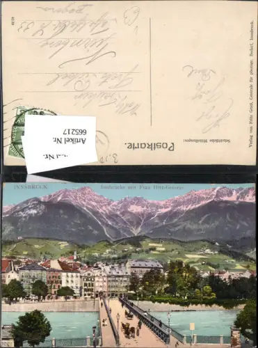 665217,Innsbruck Innbrücke u. Frau Hitt-Gebirge Brücke pub Fritz Gratl