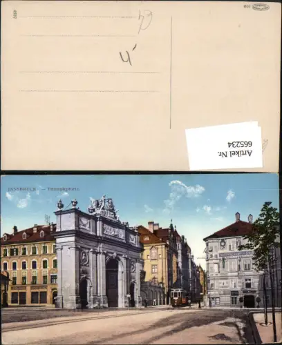 665234,Innsbruck Triumphpforte Straßenbahn