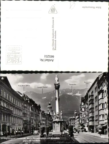 665251,Foto Ak Innsbruck Maria Theresienstraße m. Annasäule Nordkette