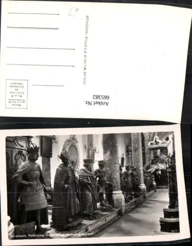 665382,Foto Ak Innsbruck Hofkirche linksseitiger Statuengruppe Ritter Rüstung