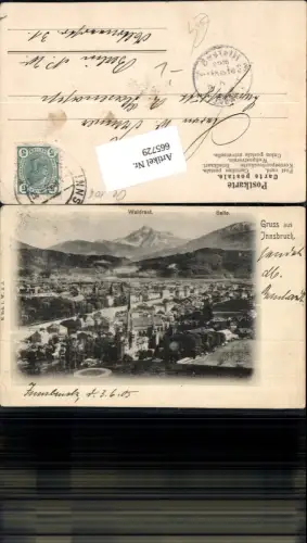 665729,Innsbruck Waldrast Gruss aus 1905
