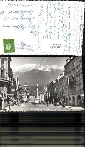 667643,Foto Ak Innsbruck Maria Theresienstrasse Hotel Maria Theresia Annasäule