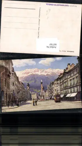667797,Künstler Ak Innsbruck Maria Theresienstraße Straßenbahn pub Wiro