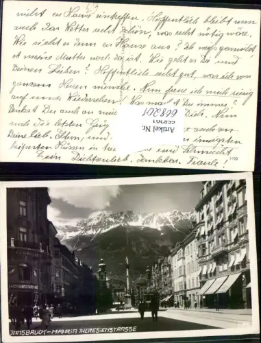 668201,Foto Ak Innsbruck Maria Theresienstrasse Annasäule Straßenbahn