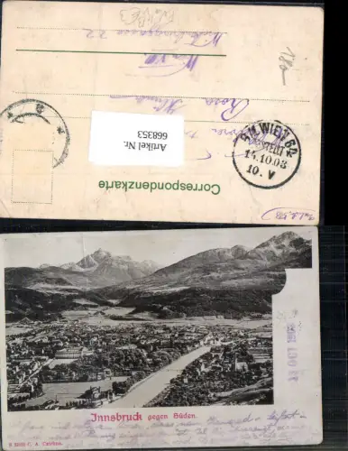 668353,Foto Ak Innsbruck geg. Süden pub C. A. Czichna B 32151