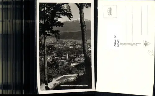 668451,Foto Ak Innsbruck Durchblick geg. Süden