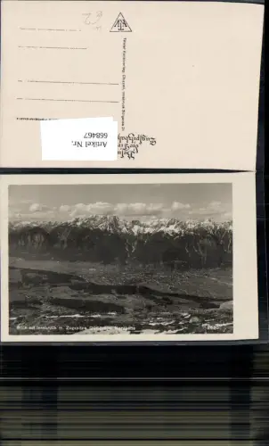 668467,Foto Ak Innsbruck Blick auf Stadt mit Zugspitze u. Nordkette