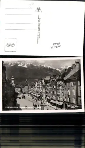 668468,Foto Ak Innsbruck Maria Theresienstraße m. Annasäule Straßenbahn
