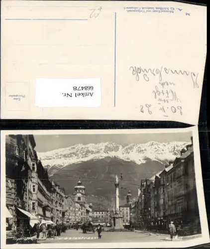 668478,Foto Ak Innsbruck Maria Theresienstraße Annasäule 1928