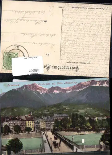 668537,Innsbruck Innbrücke mit Frau Hittgebirge Brücke pub Fritz Gratl 4495