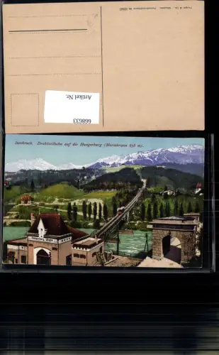 668633,Innsbruck Drahtseilbahn a. d. Hungerburg Mariabrunn Bergbahn pub Purger Co 12247