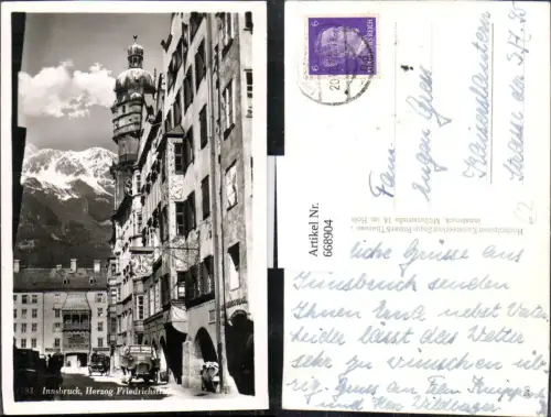 668904,Foto Ak Innsbruck Herzog Friedrichstraße Lastwagen Goldenes Dachl