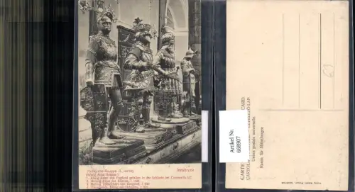 668907,Innsbruck Hofkirche Statuen Gruppe II rechts Artur Ernst Theodobert Theoderich