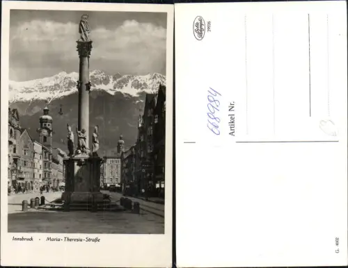 668984,Foto Ak Innsbruck Maria Theresienstraße Annasäule