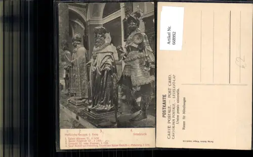 668992,Innsbruck Hofkirche Gruppe I links Statuen
