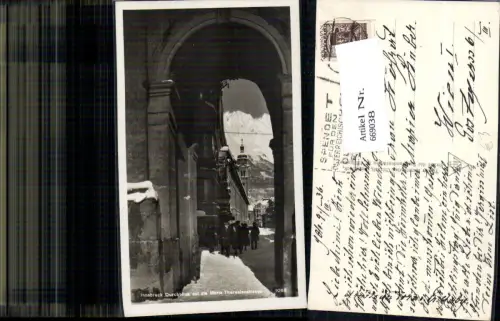 669038,Foto Ak Innsbruck Durchblick auf d. Maria Theresienstraße im Winter