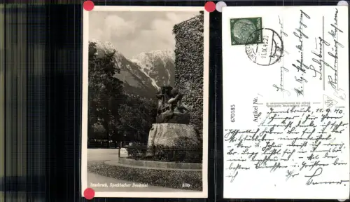 670185,Foto Ak Innsbruck Speckbacher Denkmal