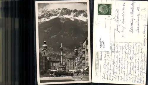 673945,Foto Ak Innsbruck Maria-Theresienstraße geg. Nordkette pub H. Huber
