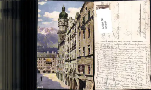673964,Künstler Ak Innsbruck Herzog-Friedrich-Straße m. Goldenen Dachl pub Wiro 2258B