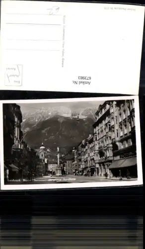 673983,Foto Ak Innsbruck Maria Theresienstraße geg. Nordkette Annasäule