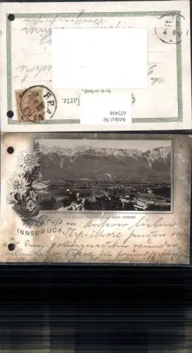 675498,Lithographie Gruss aus Innsbruck 1892 Vorläufer AK