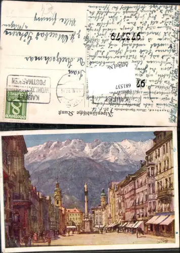 681537 Künstler AK Andreas Ruep Innsbruck Maria Theresienstrasse Annasäule