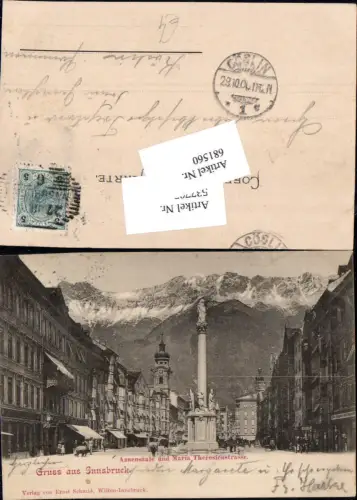 681560 Gruss aus Innsbruck Maria Theresienstrasse Annasäule pub Ernst Schmid Wilten