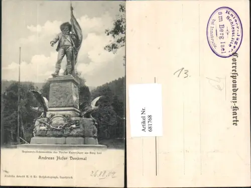 681768 Innsbruck Berg Isel Andreas Hofer Denkmal