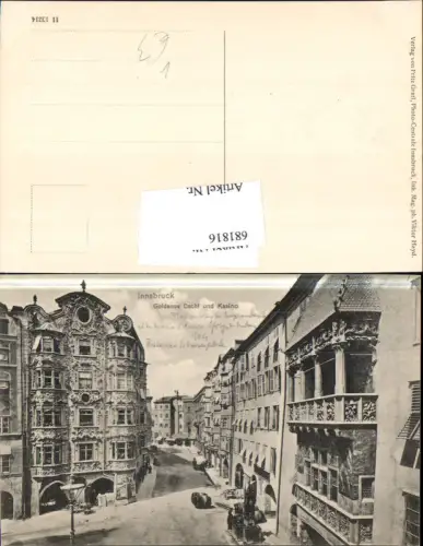 681816 Innsbruck Goldenes Dachl Herzog Friedrich Strasse m. Kasino pub Fritz Gratl