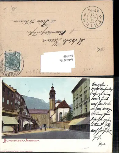 692409 tolle Lithographie Innsbruck Burggraben pub Senefelder